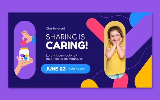 Flat design charity event facebook post