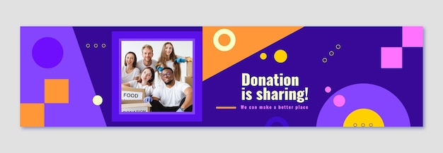 Free vector flat design charity event twitch banner