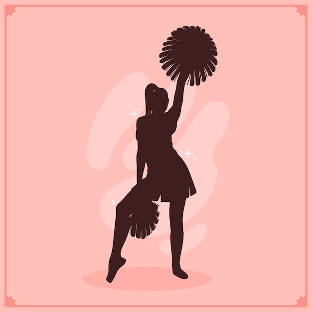 Free vector flat design cheerleader silhouette