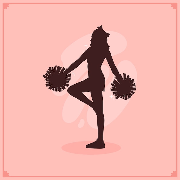 Free vector flat design cheerleader silhouette