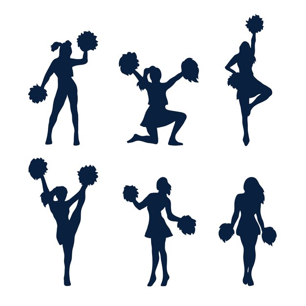 Flat design cheerleader silhouette