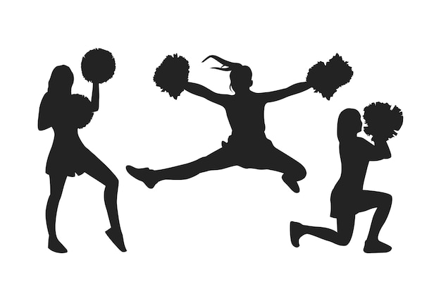 Flat design cheerleader silhouette