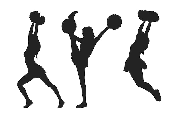 Free vector flat design cheerleader silhouette