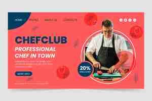 Vettore gratuito modello di pagina di destinazione della carriera di chef di design piatto
