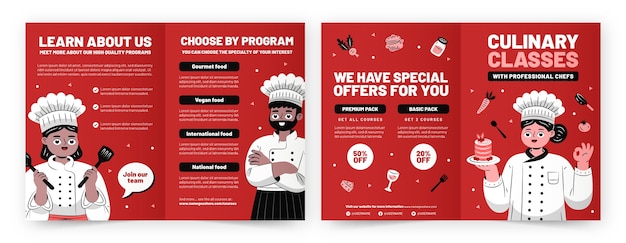 Modello di brochure di lavoro chef design piatto