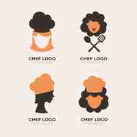 Vettore gratuito collezione di logo chef design piatto