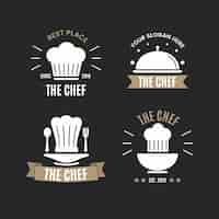 Free vector flat design chef logo template pack