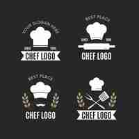 Free vector flat design chef logo template pack