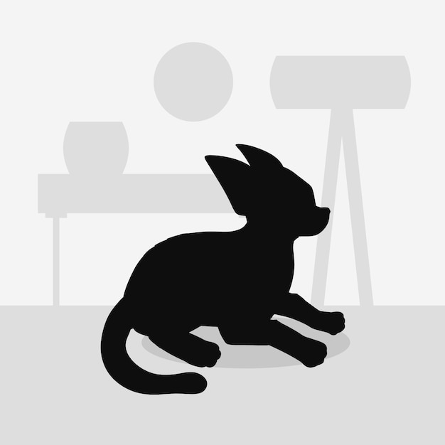 Free vector flat design chihuahua silhouette illustration