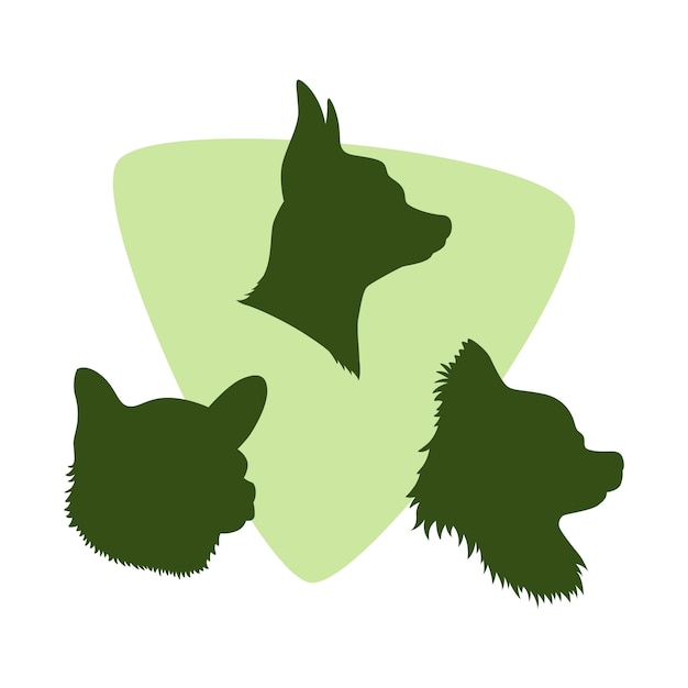 Flat design chihuahua silhouette illustration