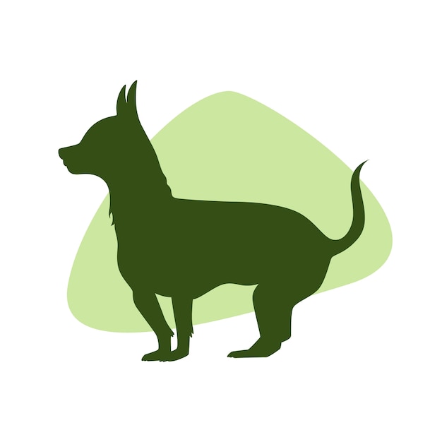 Free vector flat design chihuahua silhouette illustration