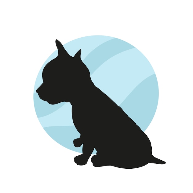 flat design chihuahua  silhouette