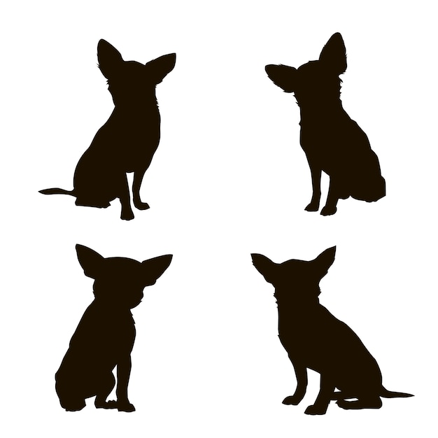 Free vector flat design chihuahua silhouette