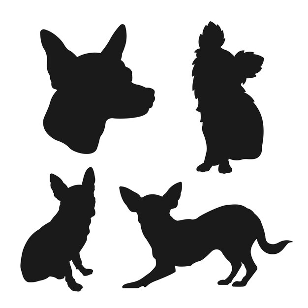 Flat design chihuahua silhouette