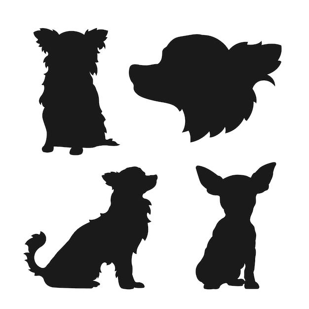 Flat design chihuahua silhouette