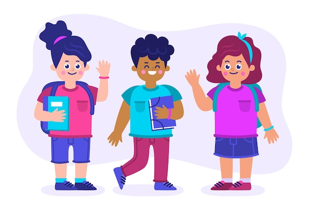 Free vector flat design children back to school