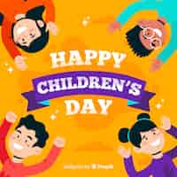 Free vector flat design children's day wallpaper