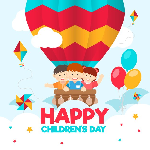 Flat design for childrens day event