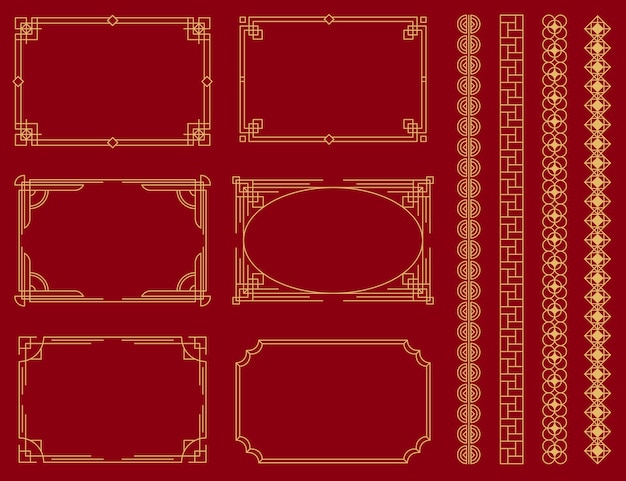 Free vector flat design chinese border ornament