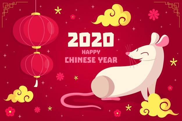 Flat design chinese new year concept