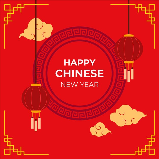 Flat design chinese new year