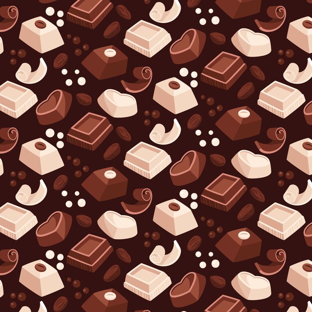 Бесплатное векторное изображение Плоский дизайн шоколадного рисунка