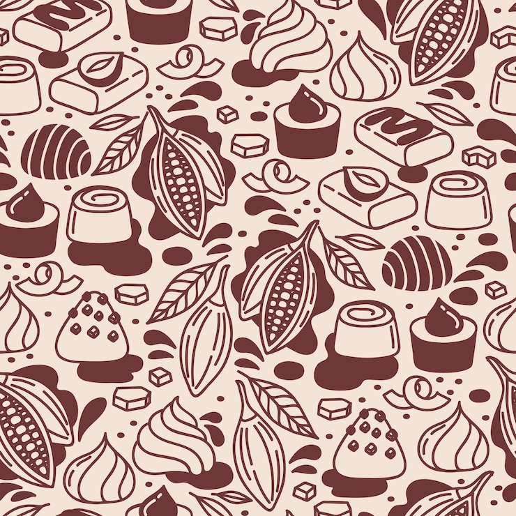 Free Vector flat design chocolate pattern
