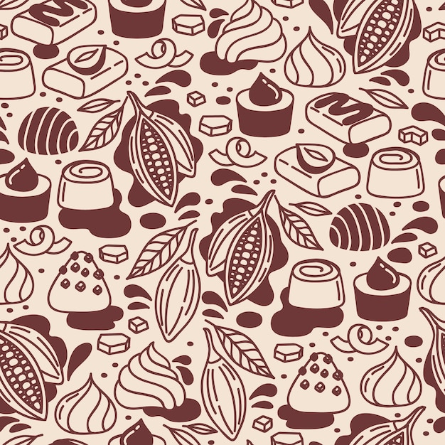 평면 디자인 초콜릿 패턴