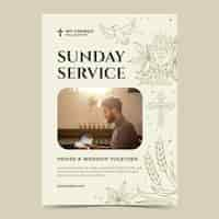 Free vector flat design christian church poster template