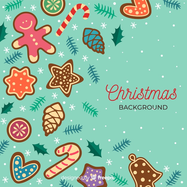 Flat design christmas background with copy space