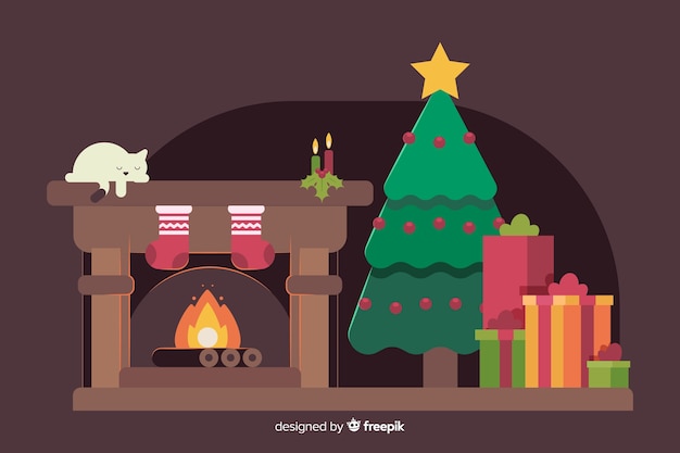 Free vector flat design of christmas background