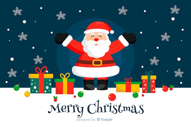 Flat design christmas background