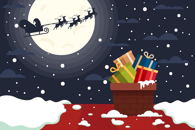 Flat design christmas background