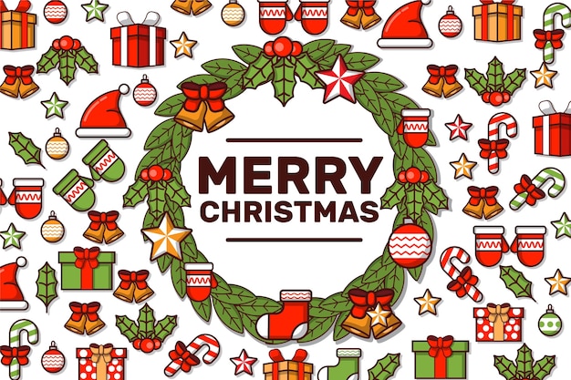 Free vector flat design christmas background