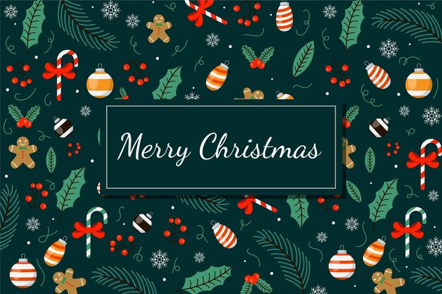 Flat design christmas background