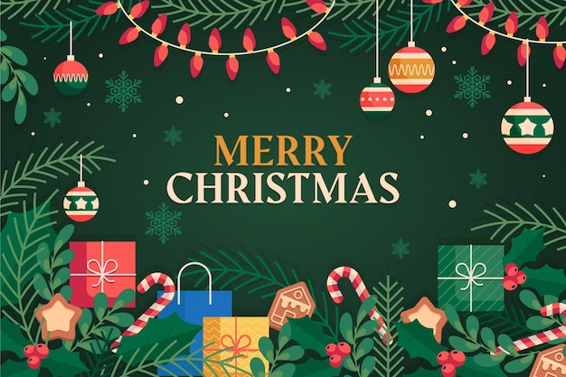 Flat design christmas background