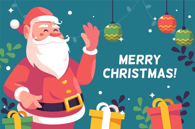 Flat design christmas background