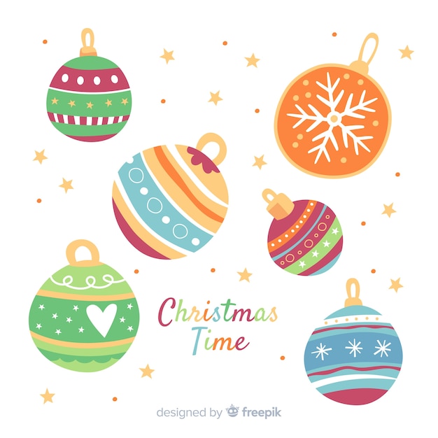 Free vector flat design christmas balls collection