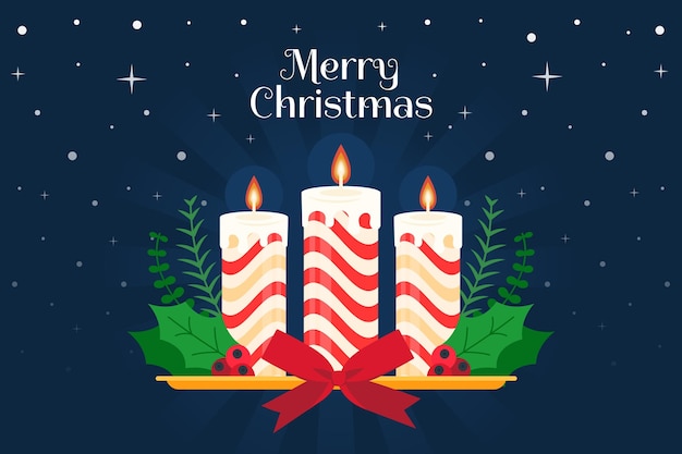 Free vector flat design christmas candle background