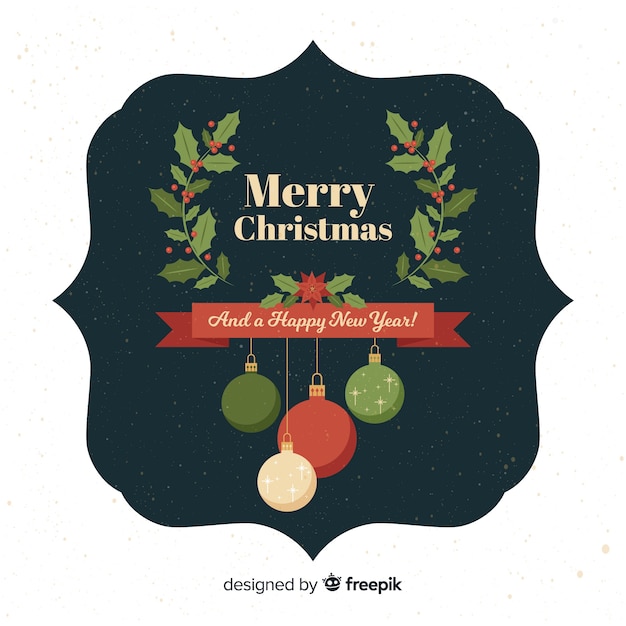 Flat design christmas decoration pack