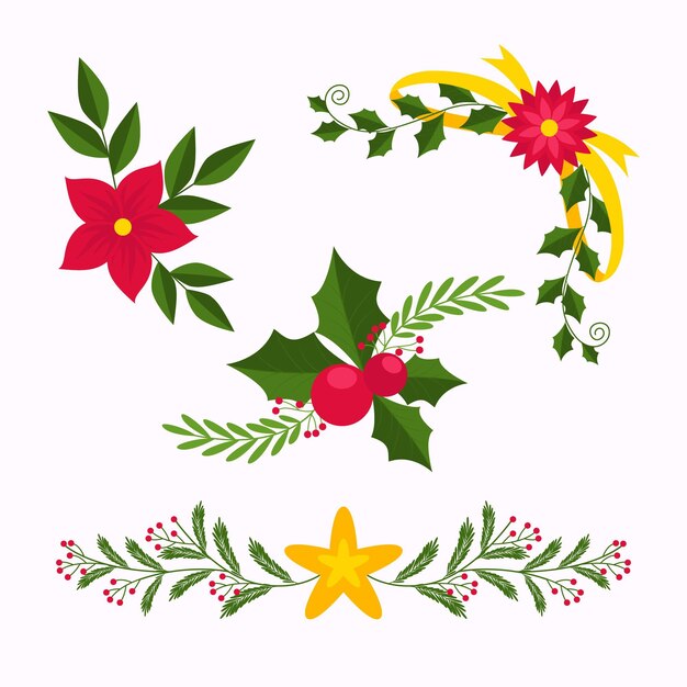 Flat design christmas decoration