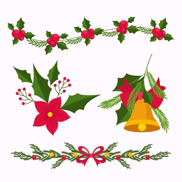 Flat design christmas decoration