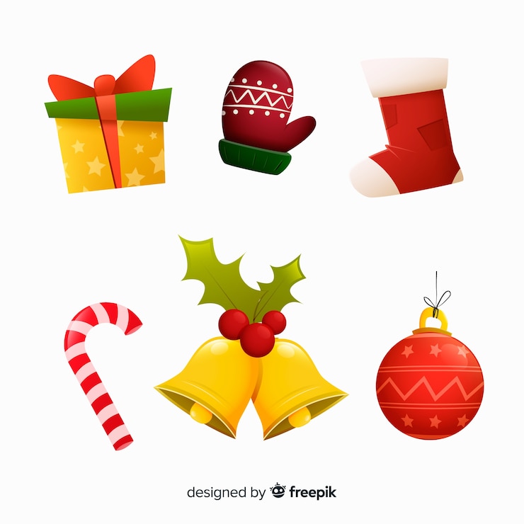 Free Vector flat design of christmas element collection