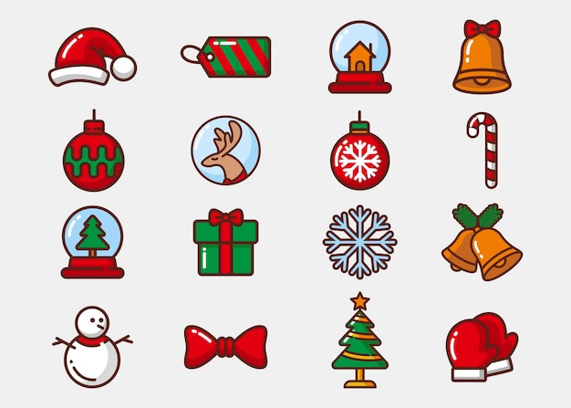 Free vector flat design christmas element collection