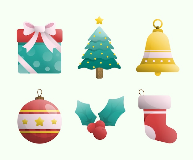 Free vector flat design christmas element collection