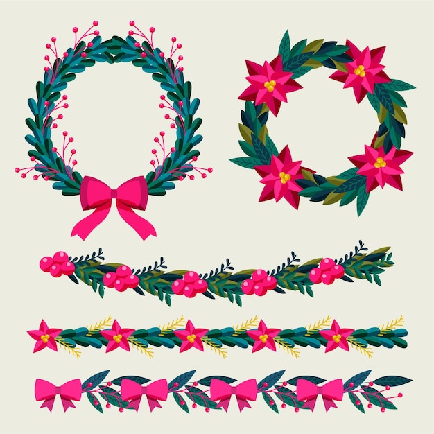 Free Vector | Flat design christmas frames and borders