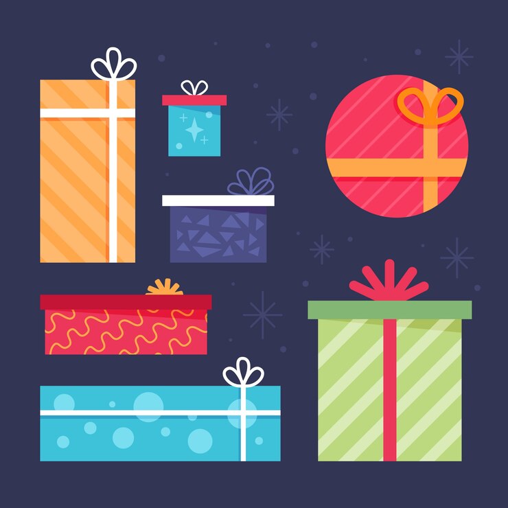 Free Vector flat design christmas gift collection