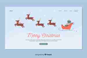 Vettore gratuito pagina di destinazione natale design piatto