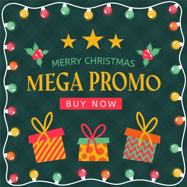 Free vector flat design christmas mega promo banner