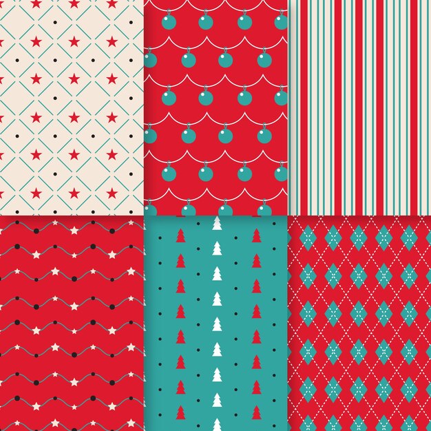 크리스마스 패턴 컬렉션의 평면 디자인